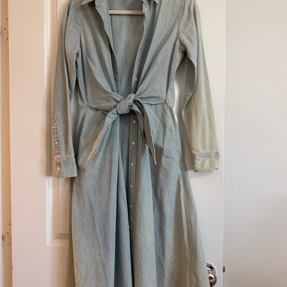 Lauren Ralph Lauren Light Blue Button Front Shirt Dress - Picture 2 of 3